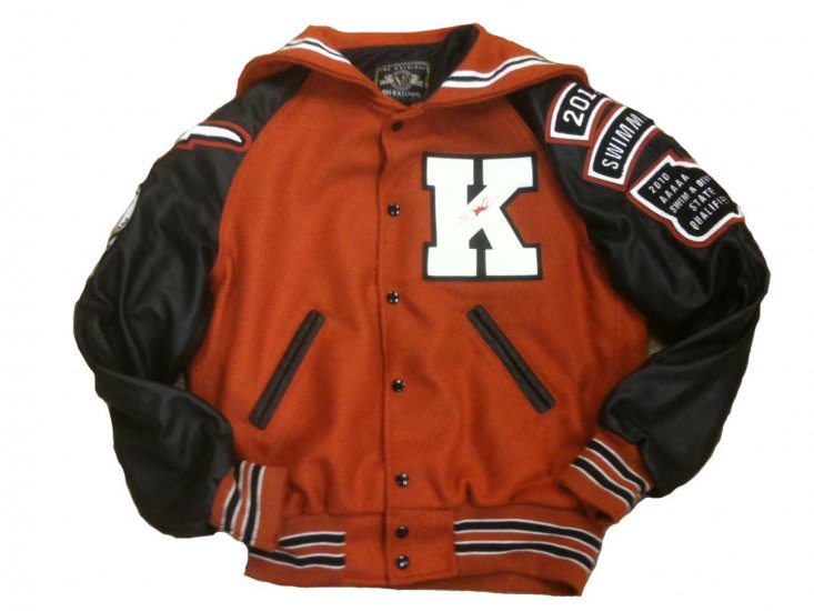 Jacket - Orange w/ Black Sleeves - Front View - Click Image to Close